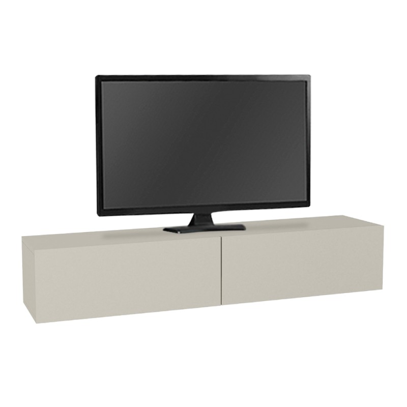 Aristo Megapap melamine wall TV cabinet with LED lighting in sandstone color 135x31.6x25cm.