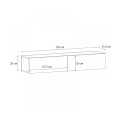 Aristo Megapap melamine wall TV cabinet with LED lighting in sandstone color 135x31.6x25cm.