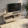 Έπιπλο τηλεόρασης επιτοίχιο Aristo Megapap με LED χρώμα travertine 135x31,6x25εκ.