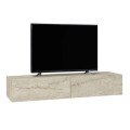 Aristo Megapap melamine wall TV cabinet with LED lighting in travertine color 135x31.6x25cm.
