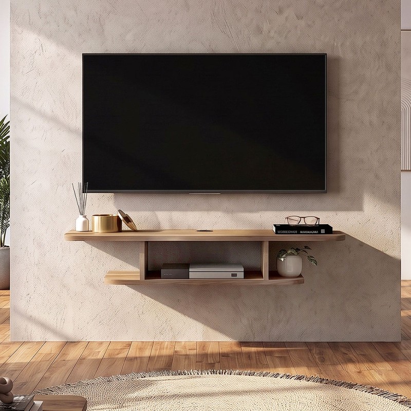 Έπιπλο τηλεόρασης επιτοίχιο Arkea Megapap χρώμα καρυδί 105x29,6x18,6εκ.