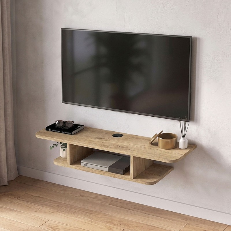 Έπιπλο τηλεόρασης επιτοίχιο Arkea Megapap χρώμα sepet oak 105x29,6x18,6εκ.