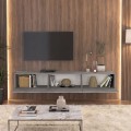 Έπιπλο τηλεόρασης επιτοίχιο Damla Megapap με LED χρώμα γκρι σκυροδέματος 180x29,5x29,5εκ.