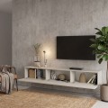 Έπιπλο τηλεόρασης επιτοίχιο Damla Megapap με LED χρώμα sandstone 180x29,5x29,5εκ.