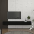 Espanse Megapap melamine wall TV furniture in black color 241.8x31.7x30cm.