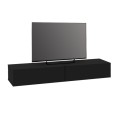 Espanse Megapap melamine wall TV furniture in black color 241.8x31.7x30cm.