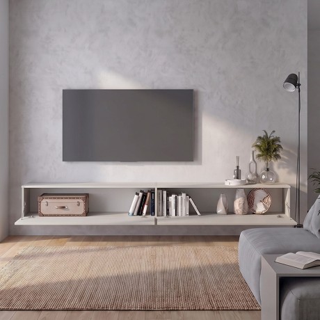 Έπιπλο τηλεόρασης επιτοίχιο Espanse Megapap χρώμα sandstone 241,8x31,7x30εκ.