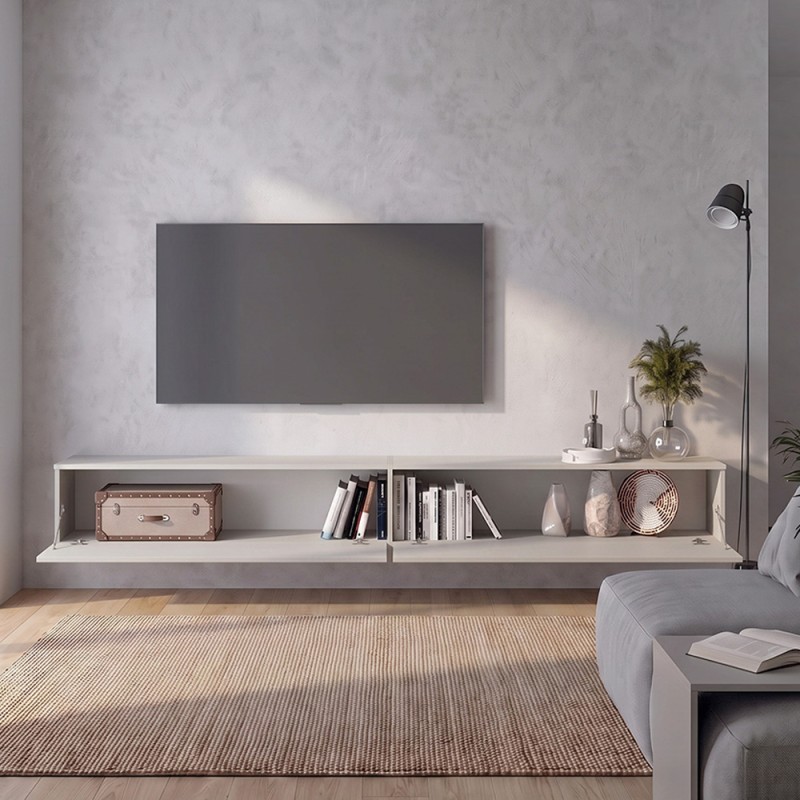 Έπιπλο τηλεόρασης επιτοίχιο Espanse Megapap χρώμα sandstone 241,8x31,7x30εκ.