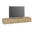 Espanse Megapap melamine wall TV furniture in sapphire oak color 241.8x31.7x30cm.