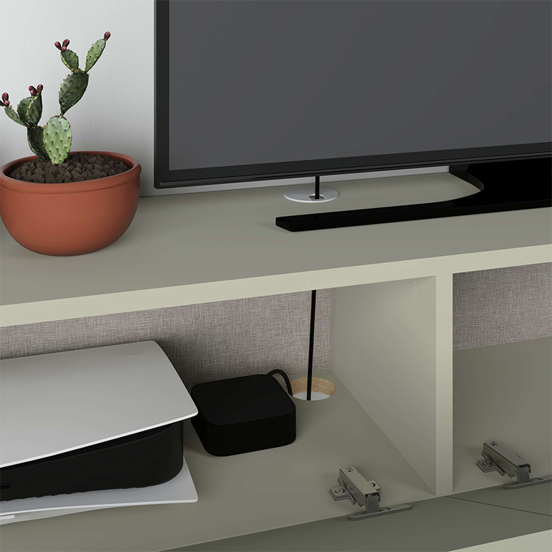Francy Megapap melamine wall mounted tv stand in ash green color 135x31.7x25cm.