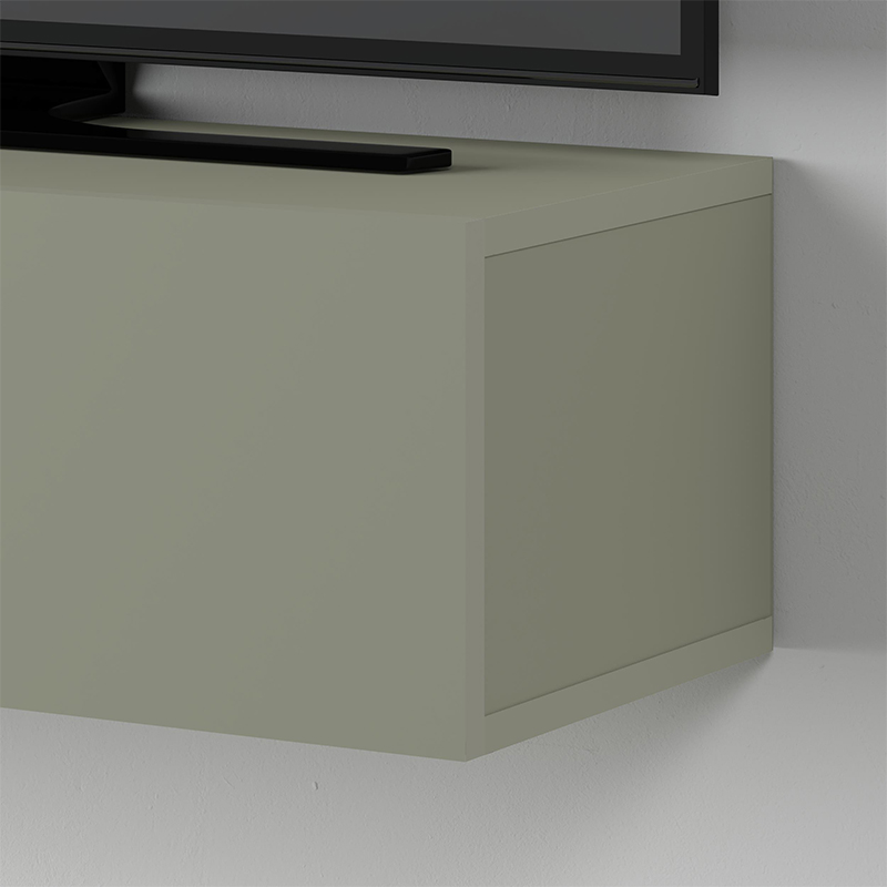 Francy Megapap melamine wall mounted tv stand in ash green color 135x31.7x25cm.