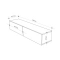 Francy Megapap melamine wall mounted tv stand in ash green color 135x31.7x25cm.