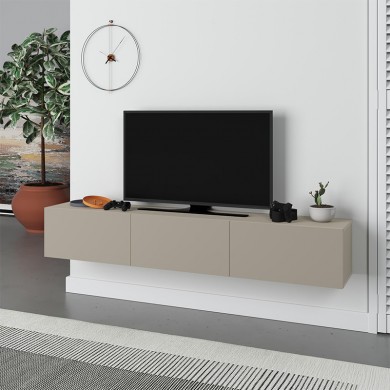 Francy Megapap melamine wall mounted tv stand in sandstone color 180x30x30cm.