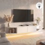 Έπιπλο τηλεόρασης επιτοίχιο Korven Megapap με LED χρώμα λευκό 180x35x28,8εκ.