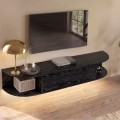 Έπιπλο τηλεόρασης επιτοίχιο Korven Megapap με LED χρώμα sencron black 180x35x28,8εκ.