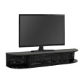 Έπιπλο τηλεόρασης επιτοίχιο Korven Megapap με LED χρώμα sencron black 180x35x28,8εκ.