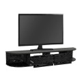 Έπιπλο τηλεόρασης επιτοίχιο Korven Megapap με LED χρώμα sencron black 180x35x28,8εκ.