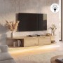 Έπιπλο τηλεόρασης επιτοίχιο Korven Megapap με LED χρώμα sepet oak 180x35x28,8εκ.