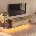 Έπιπλο τηλεόρασης επιτοίχιο Korven Megapap με LED χρώμα sepet oak 180x35x28,8εκ.