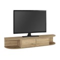 Έπιπλο τηλεόρασης επιτοίχιο Korven Megapap με LED χρώμα sepet oak 180x35x28,8εκ.