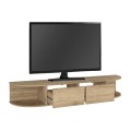 Έπιπλο τηλεόρασης επιτοίχιο Korven Megapap με LED χρώμα sepet oak 180x35x28,8εκ.