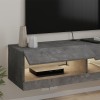Moon Megapap melamine wall mounted tv stand with Led in retro grey color 120x33.8x30cm.