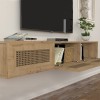 Έπιπλο τηλεόρασης επιτοίχιο Samuel Megapap χρώμα sapphire oak 180x31,4x28,6εκ.