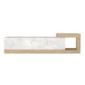 Volare Megapap melamine wall TV cabinet  in white marble - sapphire oak color 150x29,6x38,6cm.