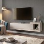 Έπιπλο τηλεόρασης επιτοίχιο Volare Megapap χρώμα sandstone - travertine 150x29,6x38,6εκ.