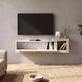 Έπιπλο τηλεόρασης επιτοίχιο Volare Megapap χρώμα sandstone - travertine 150x29,6x38,6εκ.