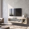 Έπιπλο τηλεόρασης επιτοίχιο Volare Megapap χρώμα sandstone - travertine 150x29,6x38,6εκ.
