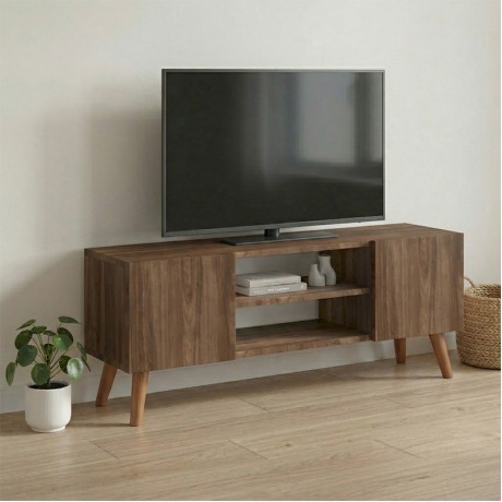 Etna Megapap melamine tv furniture in walnut color 120x30x45cm.