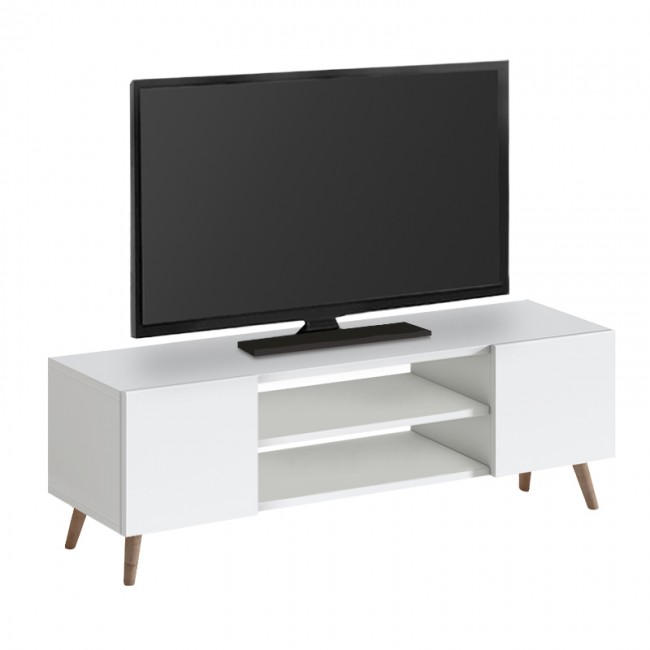 Etna Megapap melamine tv furniture in white color 120x30x45cm.