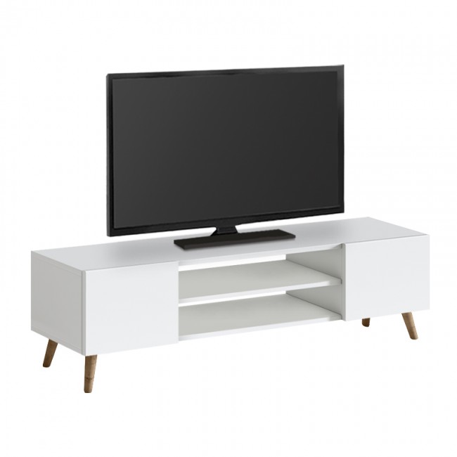 Etna Megapap melamine tv furniture in white color 150x30x45cm.