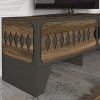 Fabiano Megapap melamine TV stand in walnut - anthracite color 183,6x34,8x46cm.