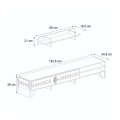 Fabiano Megapap melamine TV stand in walnut - anthracite color 183,6x34,8x46cm.