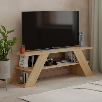 Έπιπλο τηλεόρασης Farfalla Megapap χρώμα φυσικό οξιάς 120x33,5x40εκ.