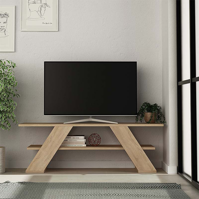 Έπιπλο τηλεόρασης Farfalla Megapap χρώμα φυσικό οξιάς 120x33,5x40εκ.