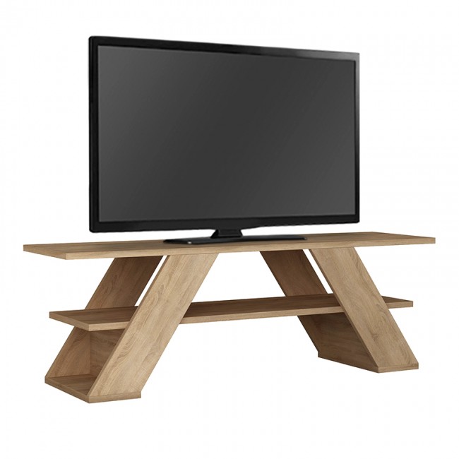 Έπιπλο τηλεόρασης Farfalla Megapap χρώμα φυσικό οξιάς 120x33,5x40εκ.