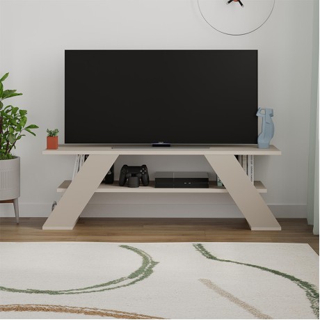 Farfalla Megapap melamine TV furniture in sandstone color 120x33,5x40cm.