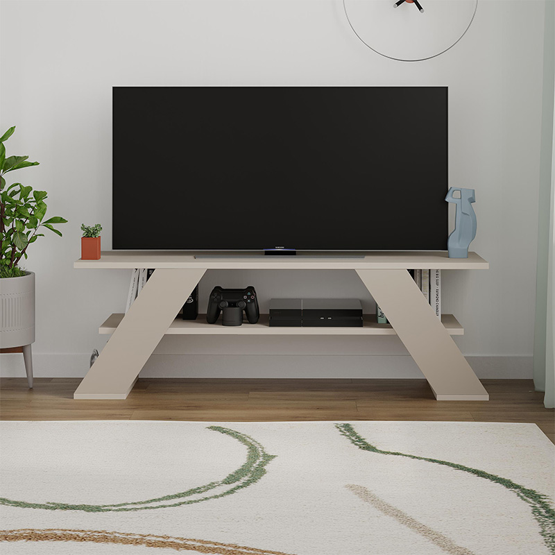 Farfalla Megapap melamine TV furniture in sandstone color 120x33,5x40cm.