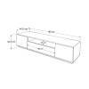 Fedya Megapap melamine tv stand in white color 180x45x44,6cm.