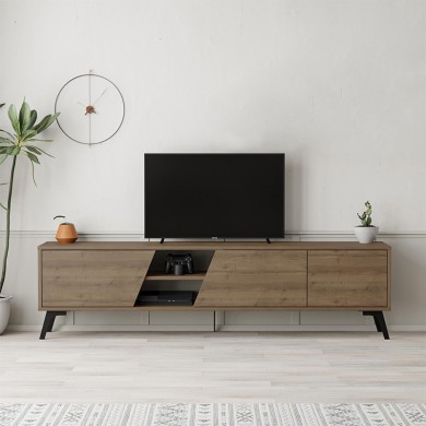 Fiona Megapap melamine TV furniture in light walnut color 180x35,6x48cm.