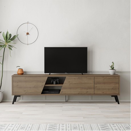 Fiona Megapap melamine TV furniture in light walnut color 180x35,6x48cm.