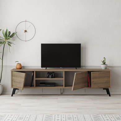 Fiona Megapap melamine TV furniture in light walnut color 180x35,6x48cm.