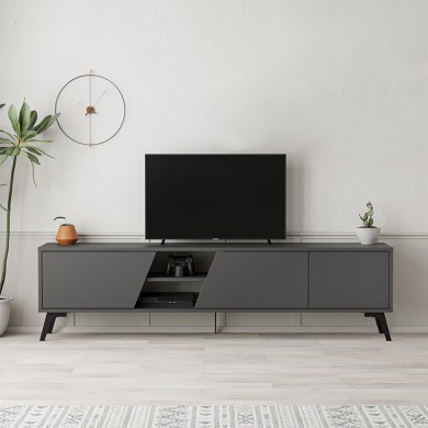 Fiona Megapap melamine TV furniture in anthracite color 180x35,6x48cm.