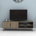 Foot Megapap melamine TV furniture in walnut color 160x35x49cm.