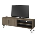 Foot Megapap melamine TV furniture in walnut color 160x35x49cm.