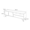 Foot Megapap melamine TV furniture in walnut - white color 160x35x49cm.