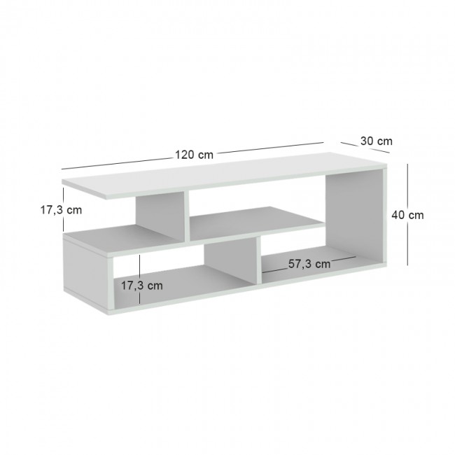 Έπιπλο τηλεόρασης Forever Megapap χρώμα λευκό 120x30x40cm.